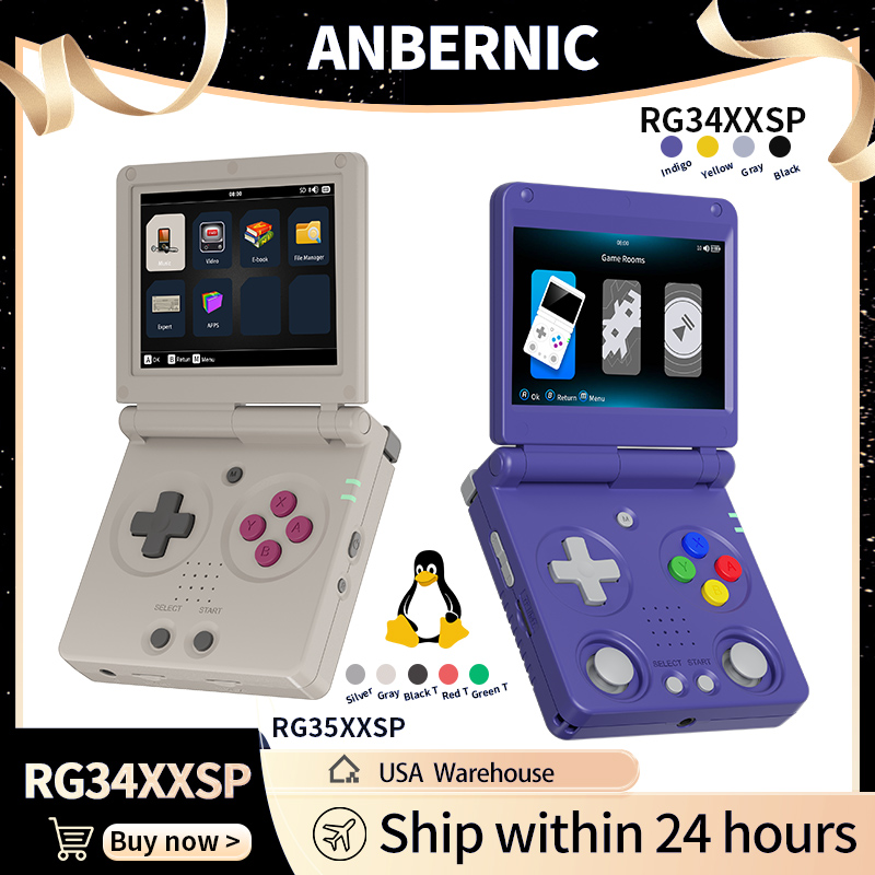 Retro X8 Gaming Console - Anbernic RG34XXSP RG35XXSP وحدة تحكم ألعاب