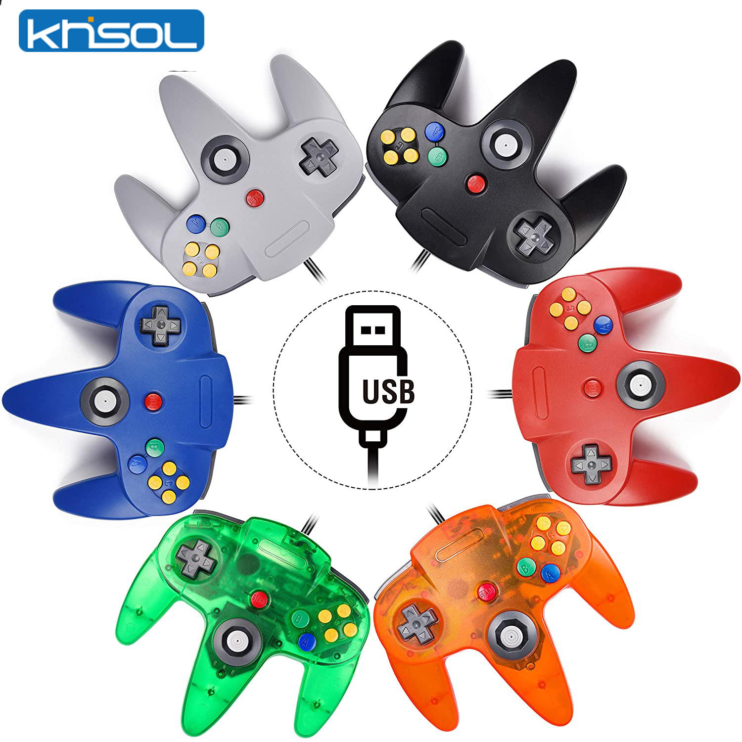 Retro X8 Gaming Console - N64 تحكم كلاسيكي USB سلكي عن